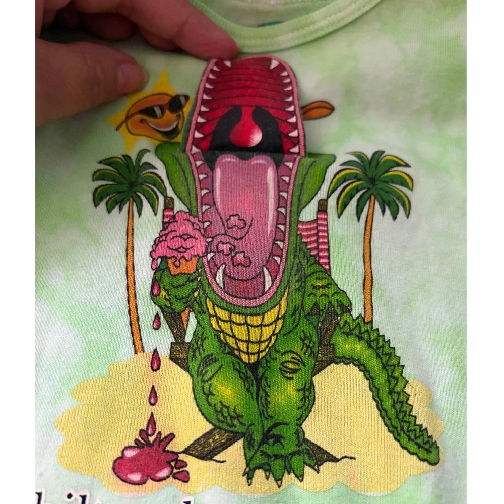 Art On Ts Hilton Head Island Alligator Tie Dye Bodysuit Green 12M Flip Snout